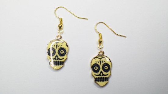 Totenschädel Ohrringe goldfarben skull